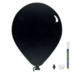 Silhouette ardoise ''Ballon'' - Feutre-craie inclus et kit velcro pour accrochage mural - 30x50cm - Securit