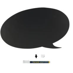 Silhouette ardoise ''bulle'' - Feutre-craie inclus et kit velcro pour accrochage mural - 30x50cm - Securit