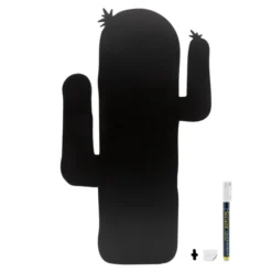 Silhouette ardoise ''Cactus'' - Feutre-craie inclus et kit velcro pour accrochage mural - 30x50cm - Securit