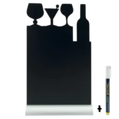 Silhouette ardoise ''cocktail'' - socle en aluminium - Feutre-craie inclus - Securit