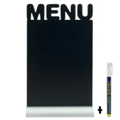 Silhouette ardoise ''menu'' - socle en aluminium - Feutre-craie inclus - Securit