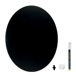 Silhouette ardoise ''oval'' - Feutre-craie inclus et kit velcro pour accrochage mural - 30x50cm - Securit