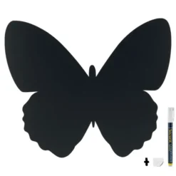 Silhouette ardoise ''papillon''- Feutre-craie inclus et kit velcro pour accrochage mural - 30x50cm - Securit