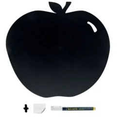 Silhouette ardoise ''Pomme'' - Feutre-craie inclus et kit velcro pour accrochage mural - 30x50cm - Securit