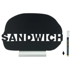 Silhouette ardoise ''sandwich'' - socle en aluminium - Feutre-craie inclus - Securit