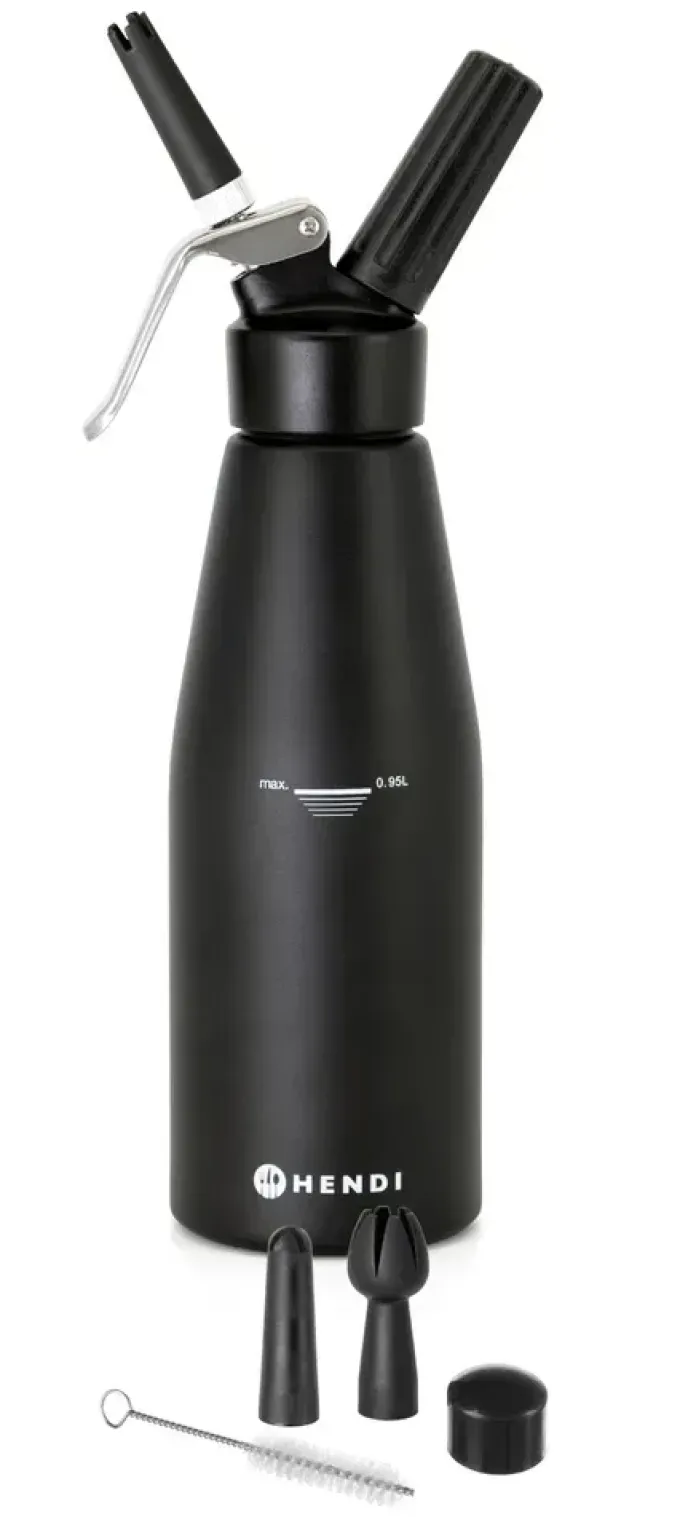 Siphon à chantilly Kitchen Line Noir 0,95 Litre - Hendi