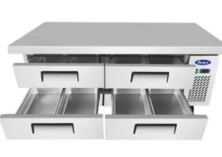 Soubassement Réfrigéré Positif 4 Tiroirs 340 L - L 1840 à 1930 mm - Atosa