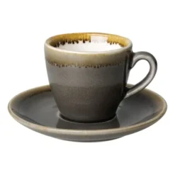Soucoupe expresso grise 115 mm - Lot de 6
