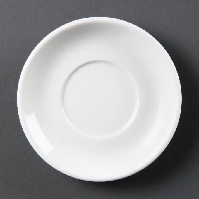 Soucoupe pour tasse à expresso empilable blanche Olympia - Lot de 12