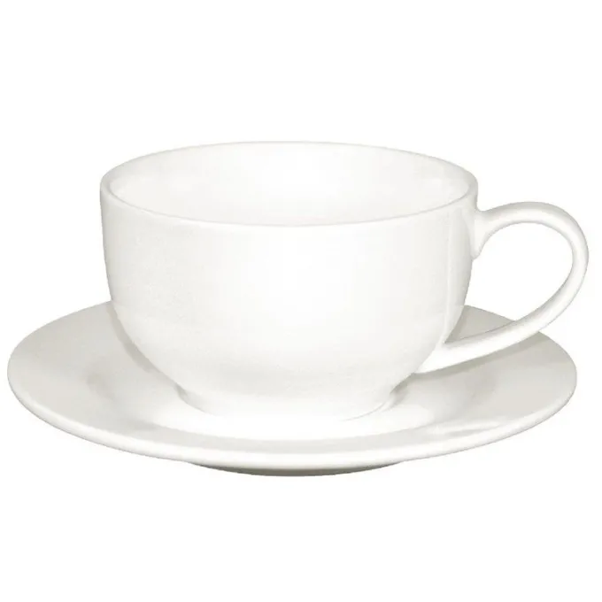 Soucoupes Rondes en Porcelaine Fine 143 mm Lumina - Lot de 6