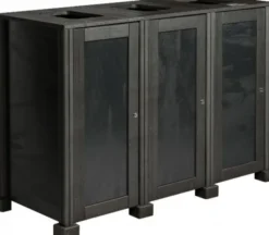 Station de Tri Sélectif en Matière Recyclée - 3 Flux - Noir Carbone - Probbax