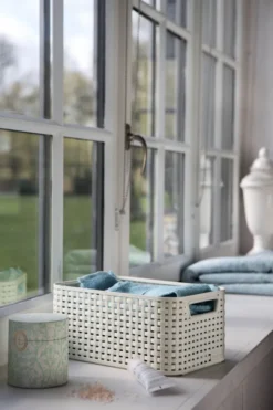 STYLE Set de 3 boîtes de rangement avec couvercle S - Beige - Veba