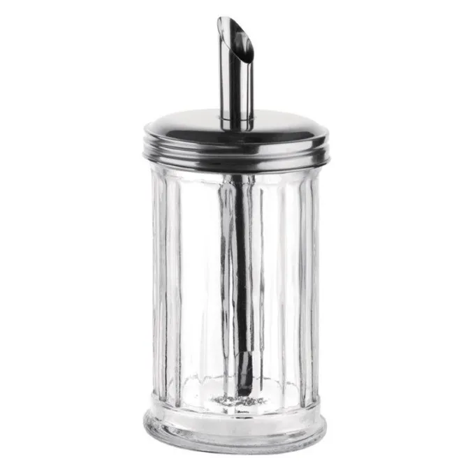 Sucrier Doseur Professionnel en Inox et Verre - Bec de 19 mm - Olympia