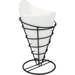 Support Conique Noir pour Frites H 175 mm - Olympia
