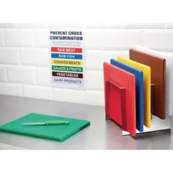Support inox simple pour 6 planches à découper de 15 mm - Hygiplas