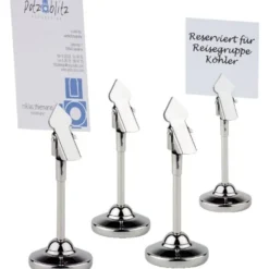 Supports inox de numéros de table APS - 105 mm - Lot de 4