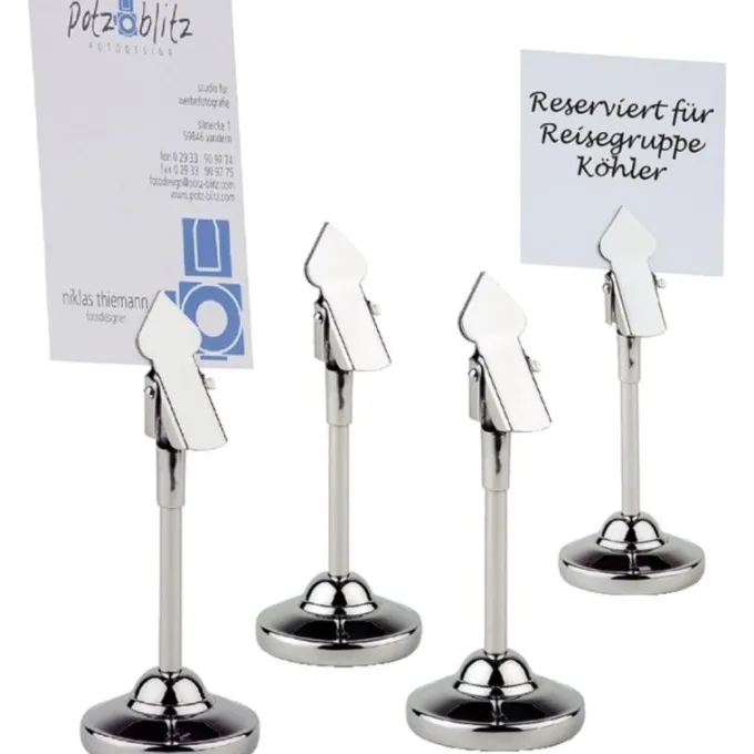 Supports inox de numéros de table APS - 105 mm - Lot de 4