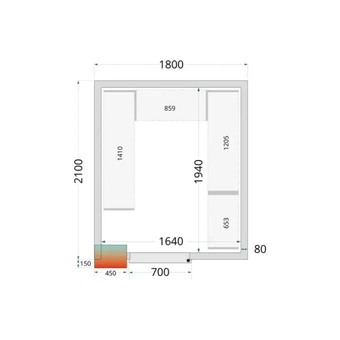 Système de Rayonnage à Etagères pour Chambre Froide Professionnelle 2100 x 1800 mm - Tefcold