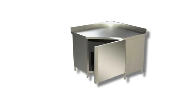 Table armoire d'angle avec dosseret profondeur 600 - Ristopro