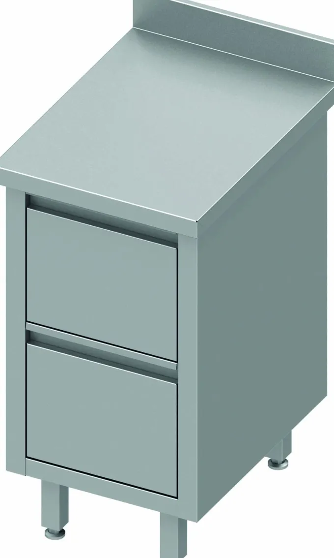 Table Armoire Inox Adossée - 2 Tiroirs - Gamme 600 - Stalgast