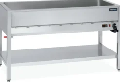 Table Bain-Marie Inox - 4 Bacs GN 1/1 avec Etagère - 3200W - Distform