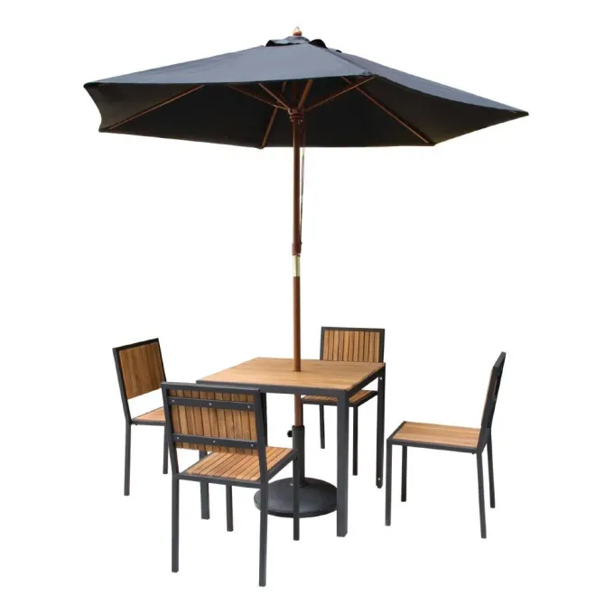 Table Carrée - Acier & Acacia - 800 mm - Bolero