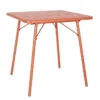 Table Carrée à Lattes en Acier Couleur Terracotta - Bolero