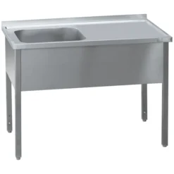 Table de lavage 100x60x90 - 1x évier 50x40x30 égouttoir droit MSJOP 6010 - Redfox