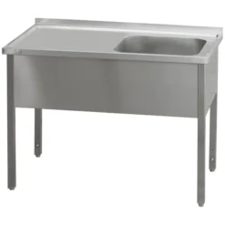 Table de lavage 180x70x90 - 1x évier 50x40x30 égouttoir gauche MSJOL 7018 - Redfox