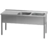 Table de lavage 210x70x90 - 2x évier 60x50x30 égouttoir gauche MSDOL 7021 - Redfox