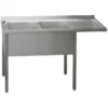 Table de lavage 160x70x90 - 2x évier 40x50x30 égouttoir droit MSDOP/M 7016 - Redfox
