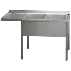 Table de lavage 190 -x70x90 - 2x évier 40x50x30 égouttoir gauche MSDOL/M 7019 - Redfox