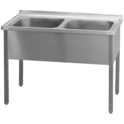 Table de lavage 140x60x90 - 2x évier 60x50x30 MSD 6014 - Redfox