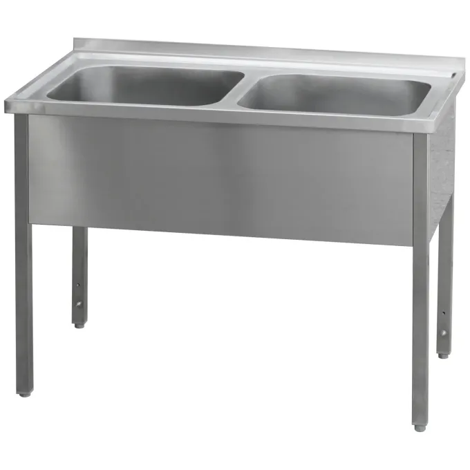 Table de lavage 120x70x90 - 2x évier 50x50x30 MSD 7012 - Redfox