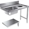 Table d'Entrée Avec Etagère et Trou vide Déchets 1200 Droite Pour7280.0045-0046 - Combisteel
