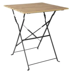 Table de Terrasse Carrée Effet Bois - Bolero