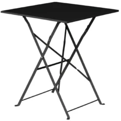 Table de Terrasse Noire en Acier Carrée 600 mm - Bolero