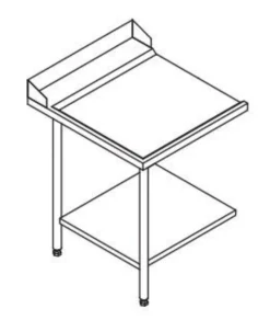 Table Entrée et Sortie en Angle Lave-Vaisselle à Capot Paniers 600 x 500 - Accrochage Gauche - L 700 mm - Elettrobar