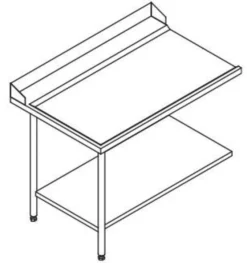 Table Entrée et Sortie en Angle Lave-Vaisselle à Capot Paniers 600 x 500 - Accrochage Gauche - L 1200 mm - Elettrobar