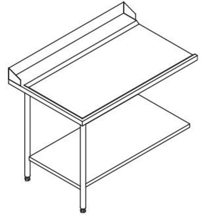 Table Entrée et Sortie en Angle Lave-Vaisselle à Capot Paniers 600 x 500 - Accrochage Gauche - L 1200 mm - Elettrobar