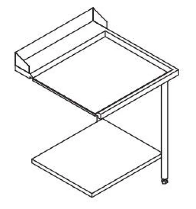 Table Entrée et Sortie pour Lave-Vaisselle à Capot - Configuration en Ligne - Accrochage Droite - Elettrobar