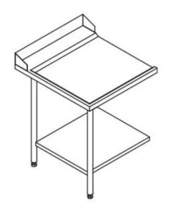 Table Entrée et Sortie pour Lave-Vaisselle à Capot - Configuration en Ligne - Accrochage Gauche - Elettrobar