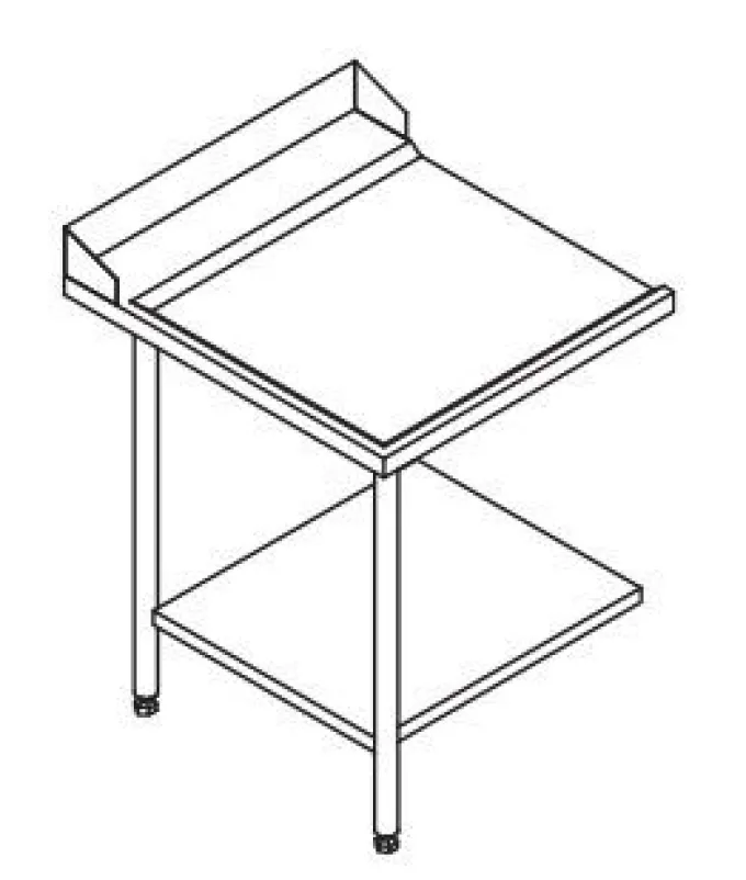 Table Entrée et Sortie pour Lave-Vaisselle à Capot - Configuration en Ligne - Accrochage Gauche - Elettrobar