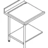 Table Entrée et Sortie pour Lave-Vaisselle à Capot - Accrochage à Gauche - L 700 mm - Elettrobar