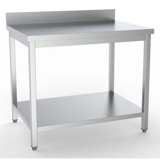 Table Inox de Travail avec Dosseret Gamme 700 - Largeur 1600 mm - Combisteel