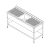 Table Lave-Vaisselle - 160 x 60 cm - avec Évier et Dosseret - Maxima
