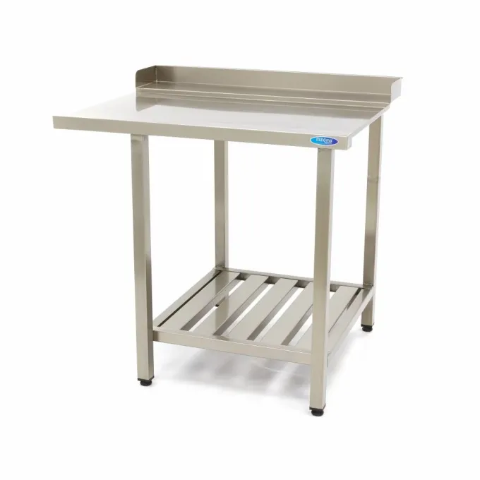 Table Lave-Vaisselle - 120 x 75 cm - Droite - avec Dosseret + Étagère - Maxima