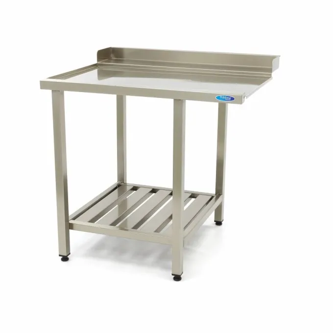 Table Lave-Vaisselle - 120 x 75 cm - Gauche - avec Dosseret + Étagère - Maxima