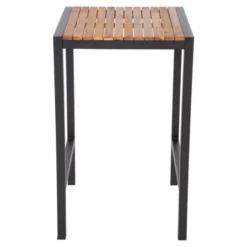 Table Mange-Debout Carré en Acier et Acacia - H1000 mm - Bolero