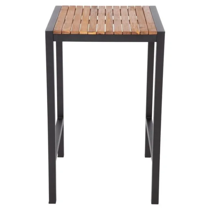 Table Mange-Debout Carré en Acier et Acacia - H1000 mm - Bolero